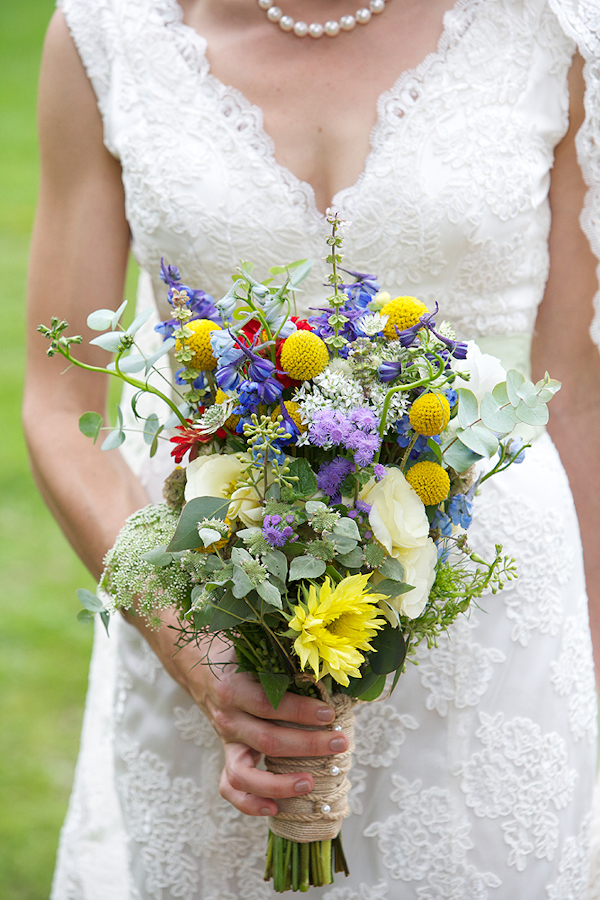 Bride holds colorful bouquet - wedding photo by top Philadelphia based wedding photographers Langdon Photography
